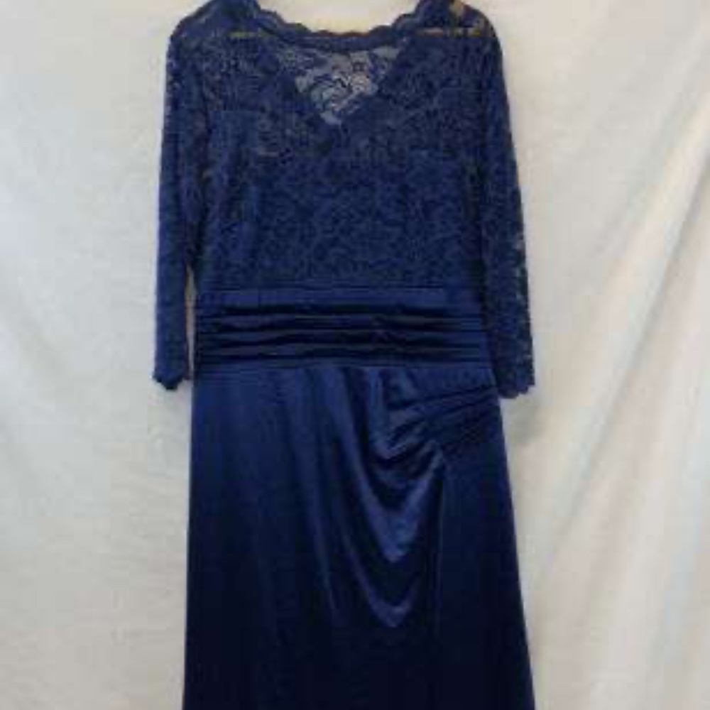 Miusol Lace Maxi Full Length Formal Dress Navy Blue Size XL